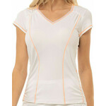 Ženska majica Lucky in Love Eyelet Go Rib Uplift T-Shirt Women - white/orange frost