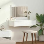 vidaXL Bijela MDF 83 x 40 x 70 cm Ogledalo Toaletni stol Pravokutni