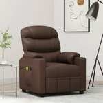 Električna masažna fotelja od umjetne kože smeđa