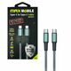 MAXMOBILE DATA KABEL TYPE C-TYPE C UDC3029 KEVLAR GRAY 3.1Gen.100W 5A 1.2m