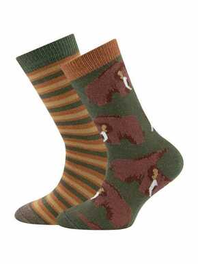 EWERS Čarape karamela / svijetlosmeđa / tamno smeđa / tamno zelena