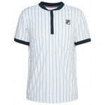 Muški teniski polo Fila T-Shirt Stripes Button M - white/peacoat blue