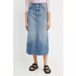 Pamučna traper suknja Weekend Max Mara midi, ravna, 2515101061600